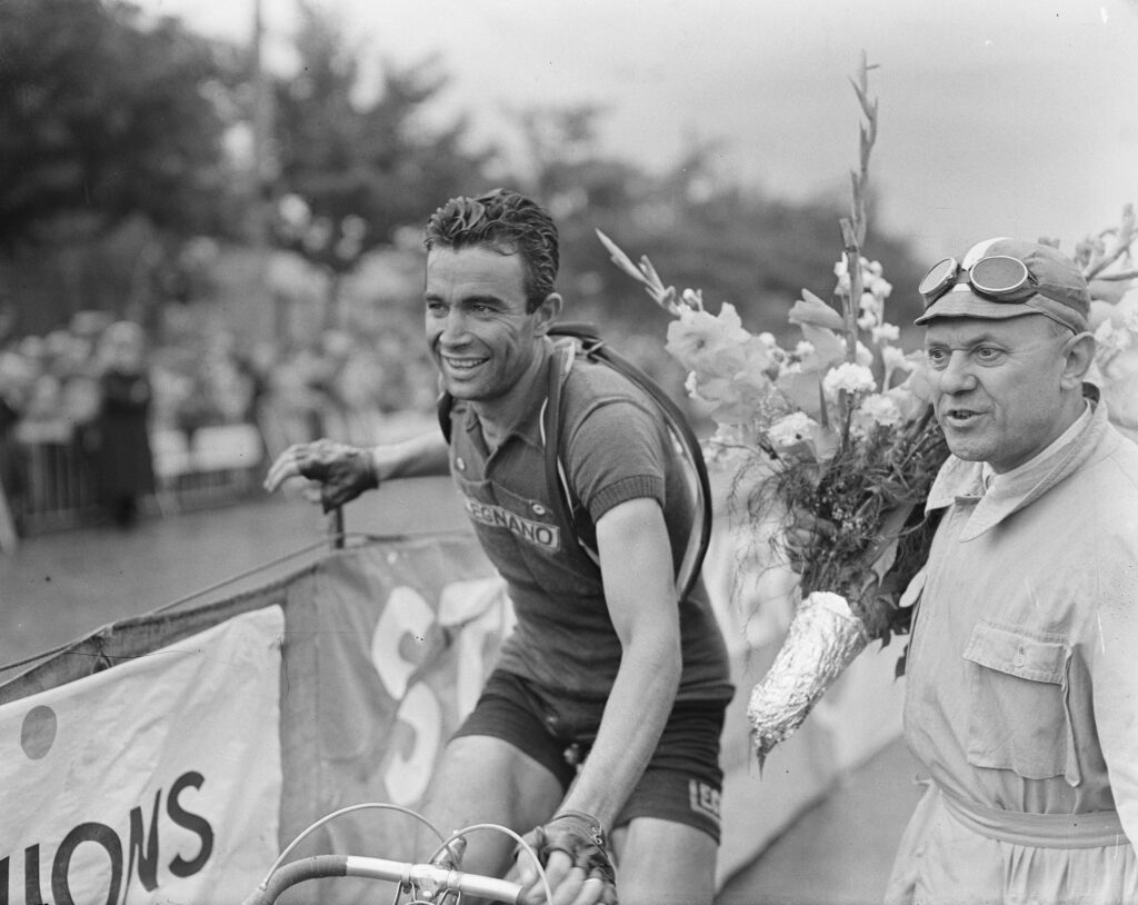 Tour de France, de winnaar van de 2e etappe (Reims-Luik), Adolfo Leoni (Italië).