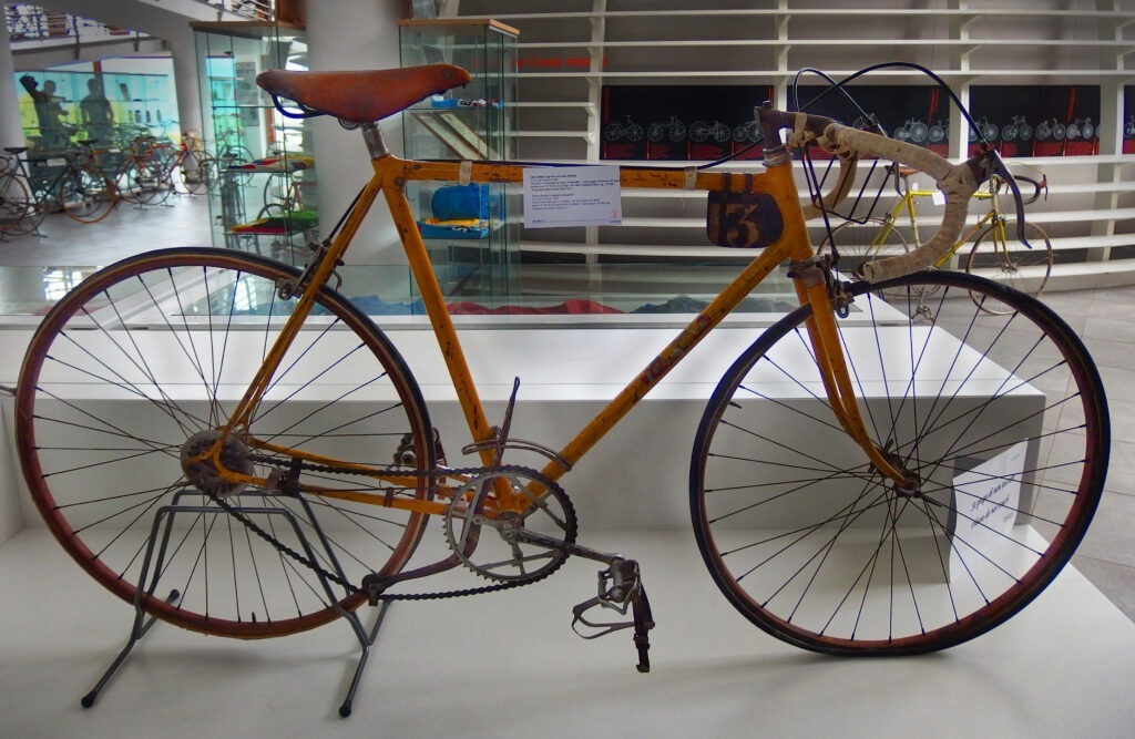 Museo del Ciclismo Madonna del Ghisallo, Gino Bartali winning bicycle on Tour de France 1938.